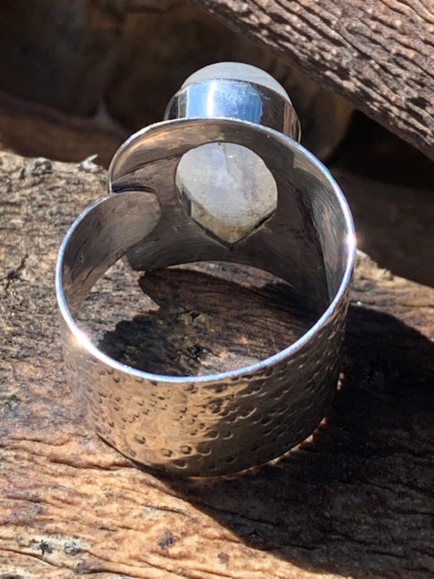 Adjustable moonstone ring