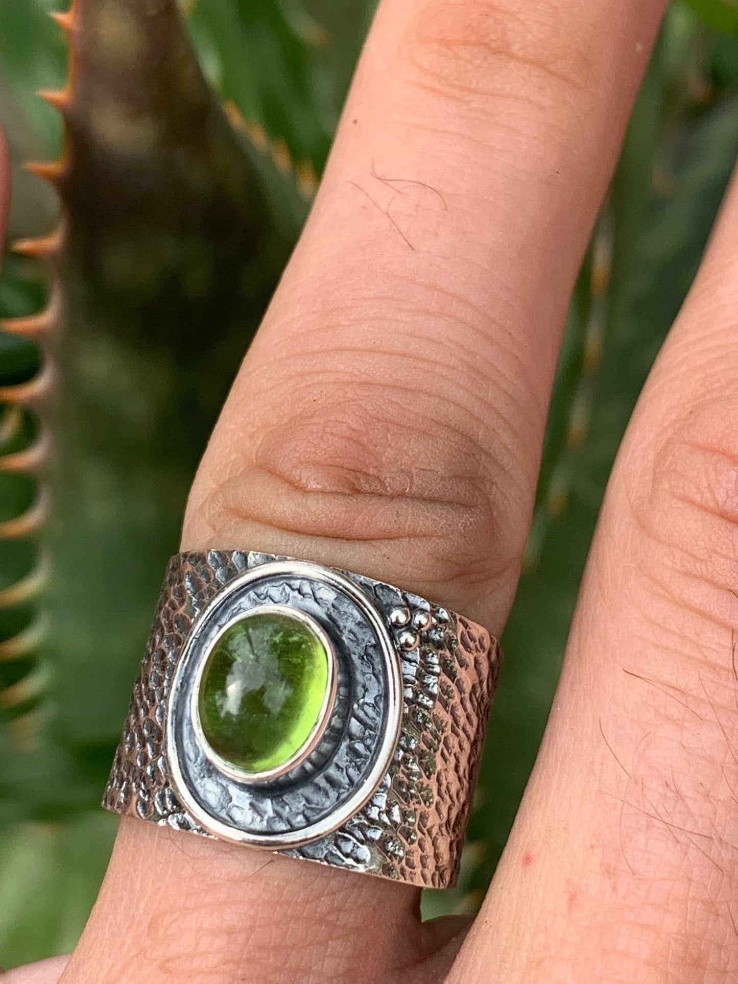 Adjustable Peridot ring