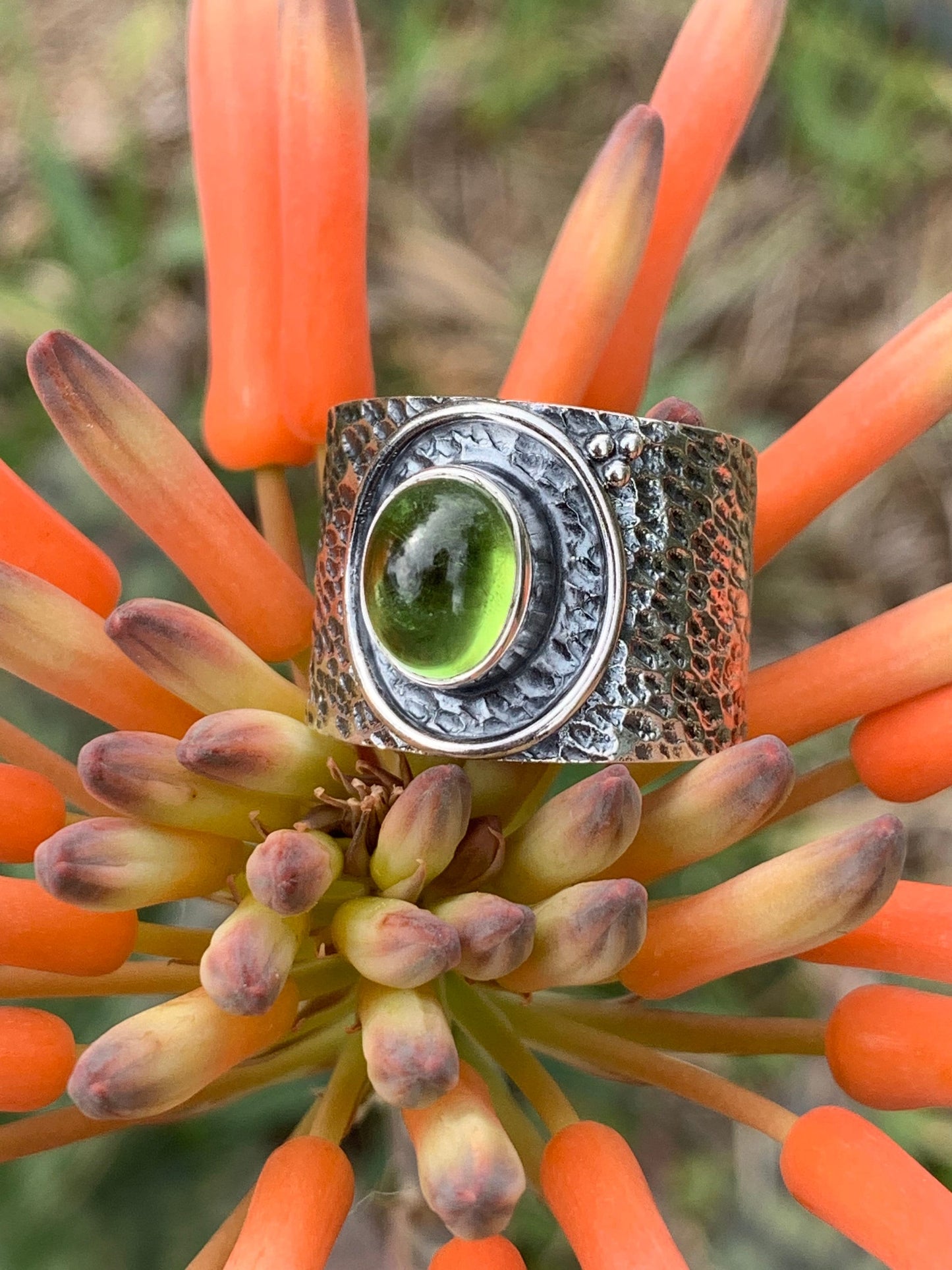 Adjustable Peridot ring