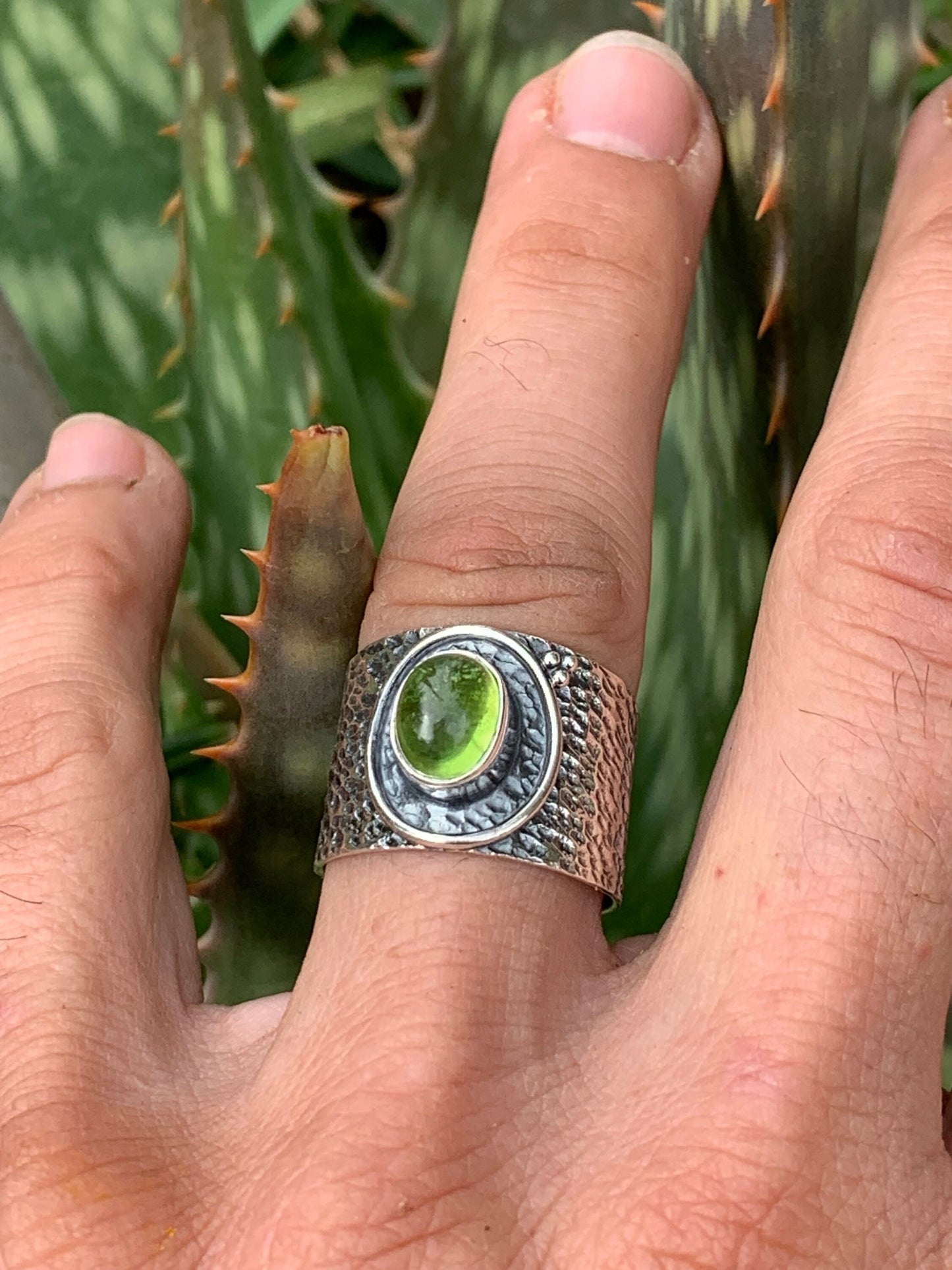 Adjustable Peridot ring